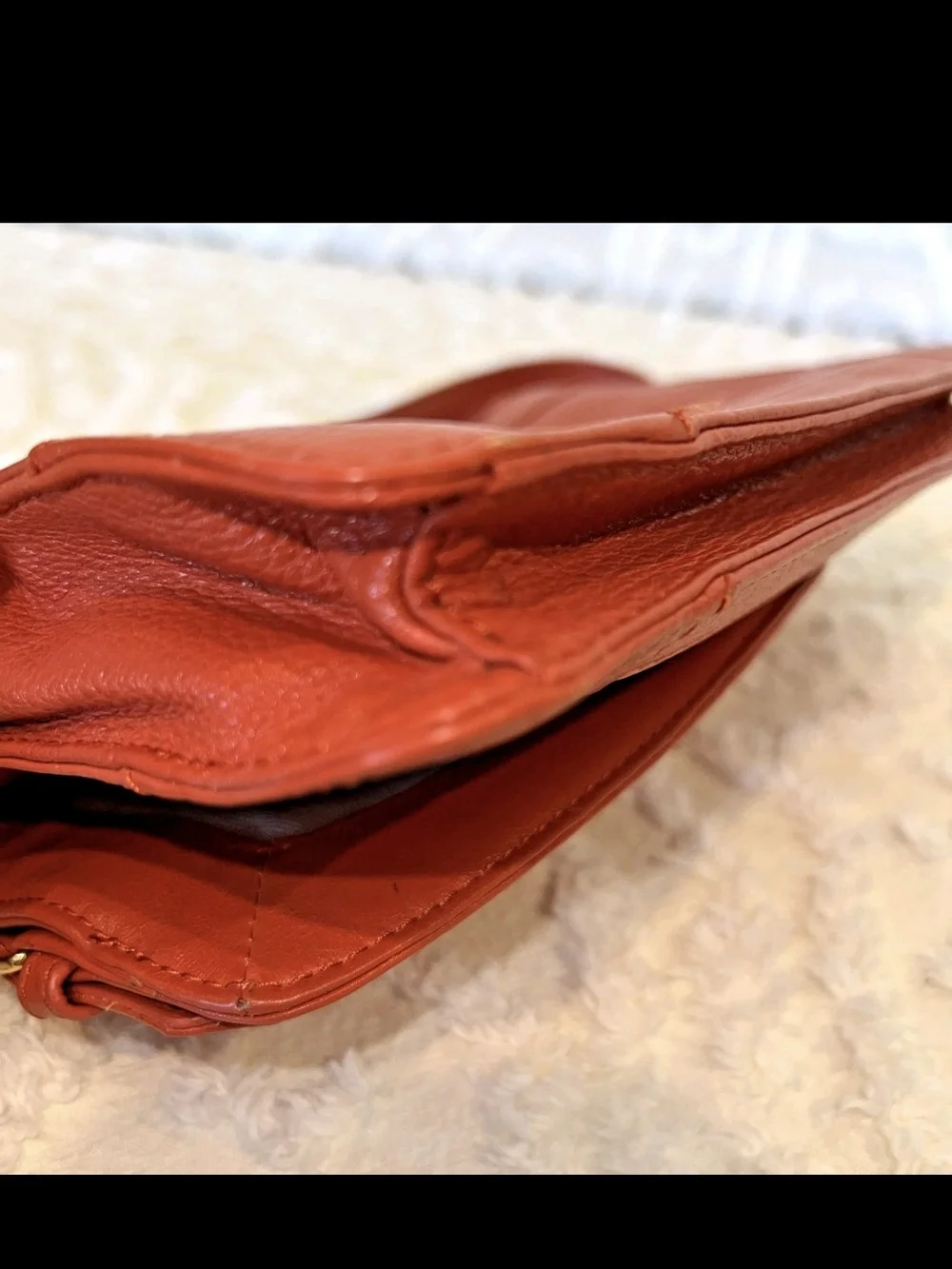 Tory Burch Burnt Orange Pebbled Leather Shoulder Bag